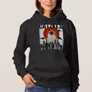 Funny Vintag Japanisch Catzilla Siamese Cat Hoodie