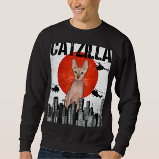 Funny Vintag Japanisch Catzilla Sphynx Cat Sweatshirt