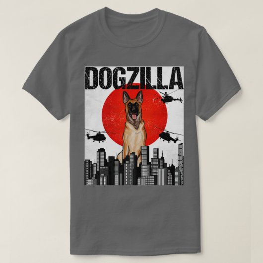 Funny Vintag Japanisch Dogzilla Belgisch Malinoi T-Shirt (Design vorne)