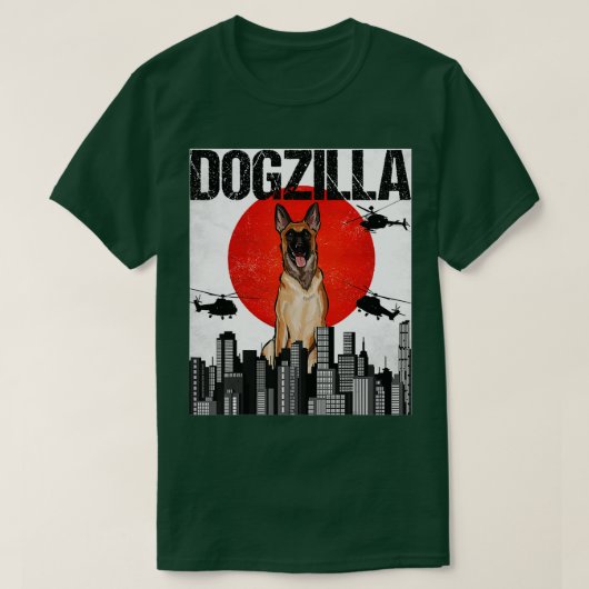 Funny Vintag Japanisch Dogzilla Belgisch Malinoi T-Shirt (Design vorne)