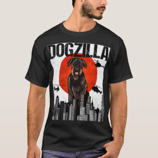 Funny Vintag Japanischer Dogzilla Riant Schnauzer T-Shirt
