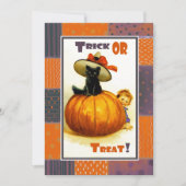 Funny Vintag Kid Halloween-Party Einladungen (Vorderseite)