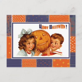 Funny Vintag Kids Halloween Postkarten