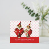Funny Vintag Kids Valentine's Day Feiertagspostkarte (Stehend Vorderseite)