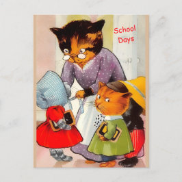 Funny Vintag Kittens Set für die Schule, gut, fast Postkarte
