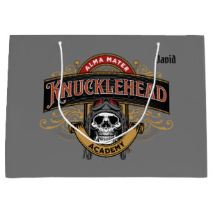 Funny Vintag Knucklehead Academy Skull Große Geschenktüte
