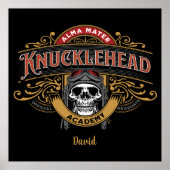 Funny Vintag Knucklehead Academy Skull Poster (Vorne)