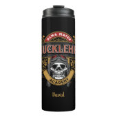 Funny Vintag Knucklehead Academy Skull Thermosbecher (Vorderseite)