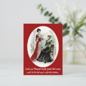 Funny Vintag Ladys Postkarte (Stehend Vorderseite)