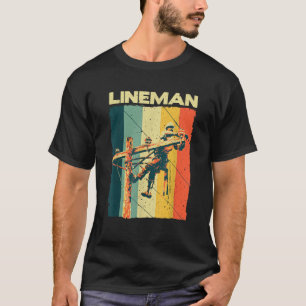 Funny Vintag Lineman Designs Men Women Electronic T-Shirt
