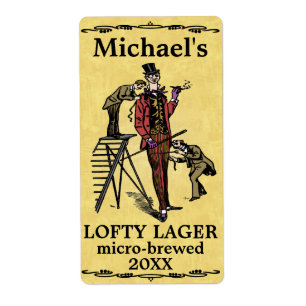 Funny Vintag Lofty Lager Beer Label