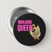 Funny Vintag Mahjong Queen Button (Vorne & Hinten)