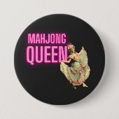 Funny Vintag Mahjong Queen Button (Vorderseite)