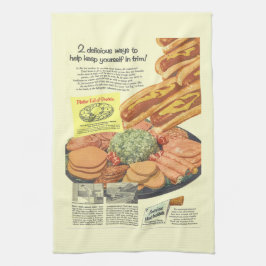 Funny Vintag Meat Institute and PLATTER OF PROTEIN Geschirrtuch