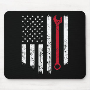 Funny Vintag Mechanic Not American Flag Gi Mousepad