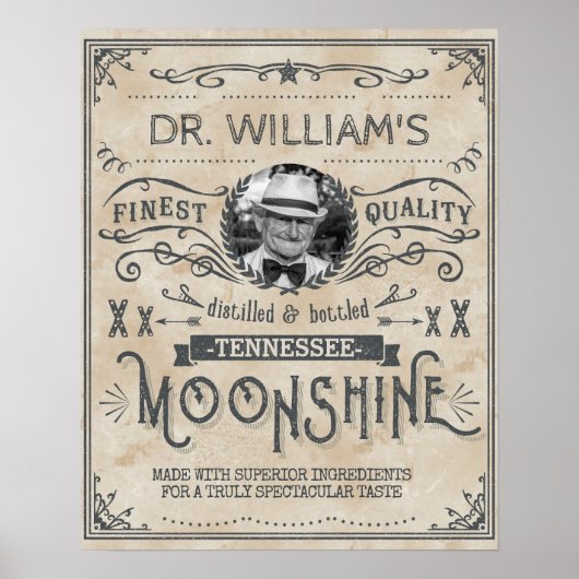 Funny Vintag Moonshine Hillbilly Medicine Custom Poster (Vorne)