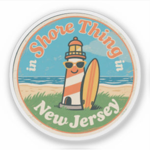 Funny Vintag New Jersey Leuchtturm Surf Retro Aufkleber
