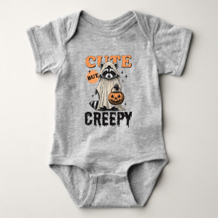 Funny Vintag Niedlich aber Creepy Raccoon Hallowee Baby Strampler