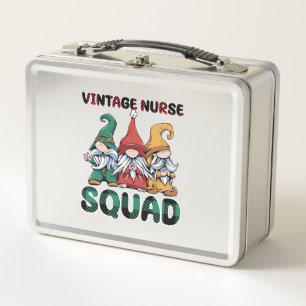 Funny Vintag Nurse Squad Nursing Gnomes Metall Brotdose