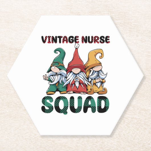 Funny Vintag Nurse Squad Nursing Gnomes Untersetzer (Vorderseite)