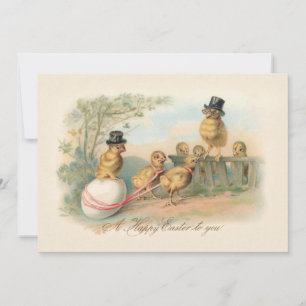 Funny Vintag Oaster Chips in Top Hats Feiertagskarte