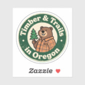 Funny Vintag Oregon Beaver Flannel Evergreen Aufkleber (Blatt)