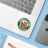 Funny Vintag Oregon Beaver Flannel Evergreen Aufkleber (Laptop mit iPhone)