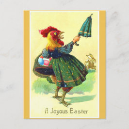 Funny Vintag Oster Rooster in Dress Postcard Feiertagspostkarte