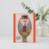 Funny Vintag Ostereier Mann, Niedlich Postkarte (Stehend Vorderseite)