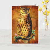 Funny Vintag Owl Birthday Card Karte (Gelbe Blume)