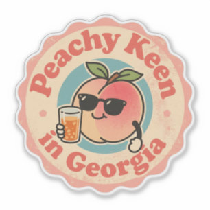 Funny Vintag Peachy Keen in Georgia Peach Aufkleber