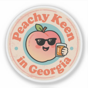 Funny Vintag Peachy Keen in Georgia Peach Aufkleber