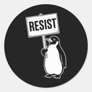 Funny Vintag Penguin Resist Coole Pinguine Residen Runder Aufkleber