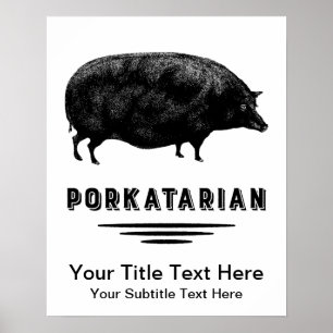 Funny Vintag Pig Bacon Lover Spaß Poster