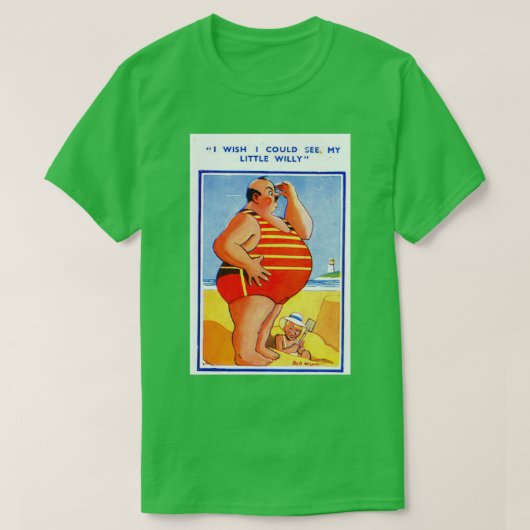 FUNNY VINTAG POSTCARD DESIGN BRITISH SEASIDE T-Shirt (Design vorne)