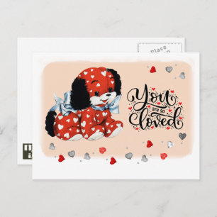 Funny Vintag Puppy Valentine's Day Postkarten