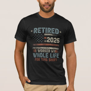Funny Vintag Remüde 2025 Rente Männer Frauen T-Shirt