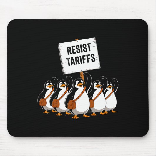Funny Vintag Resist Penguin Activism Graphic Desi Mousepad (Vorne)
