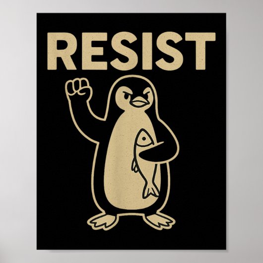 Funny Vintag Resist Penguin Activism Graphic Desi Poster (Vorne)