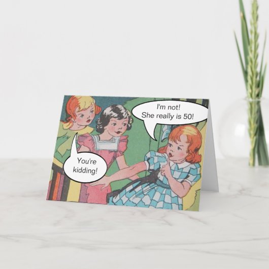 Funny Vintag Retro Cartoon Comic Geburtstag Karte (Vorderseite)