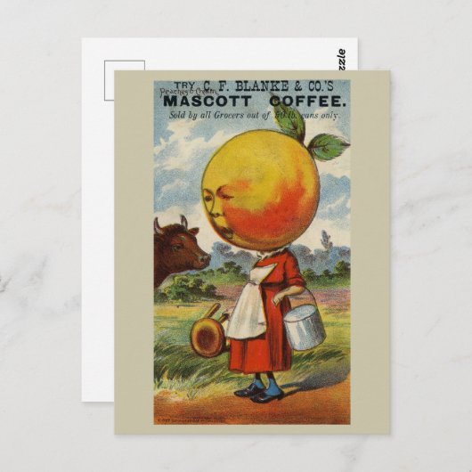 Funny Vintag Retro Coffee Advertising Postkarte (Vorne/Hinten)