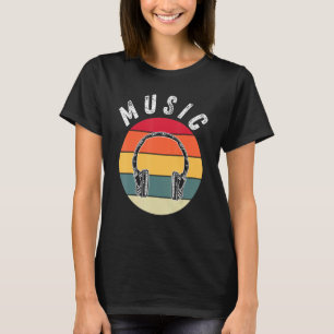 Funny Vintag Retro Kopfhörer Elektronische Musik L T-Shirt