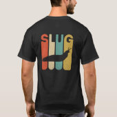 Funny Vintag Retro Slug Schwarzer T - Shirt (Rückseite)