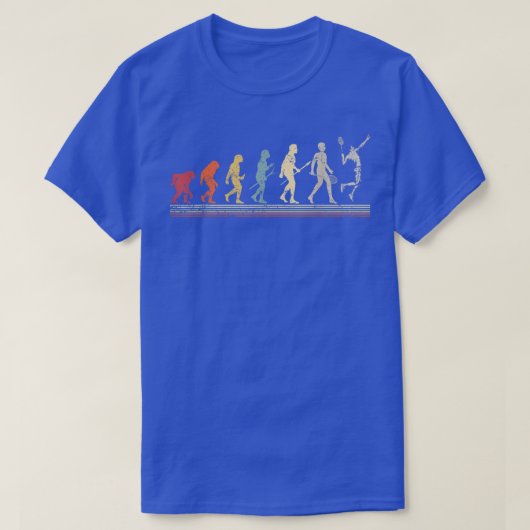 Funny Vintag Retro Style Evolution Badminton T-Shirt (Design vorne)