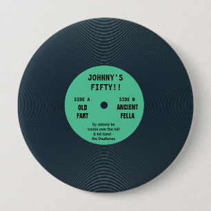 Funny Vintag Retro Vinyl Record GeburtstagsAbzeich Button