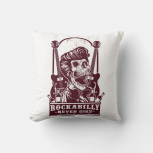 Funny Vintag Rockabilly Skeleton Kissen