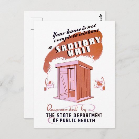 Funny Vintag "Sanitary Unit" Postkarte (Vorne/Hinten)