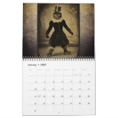 Funny Vintag Sepia Foto Black Cat Kalender (Jan 2027)