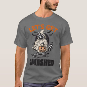 Funny Vintag Skateboarding Raccoon Halloween T-Shirt