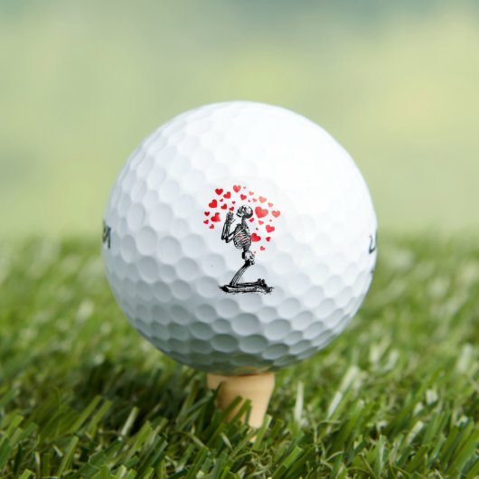 Funny Vintag Skeleton Liebe Herz Golfball (Insitu T-Shirt)